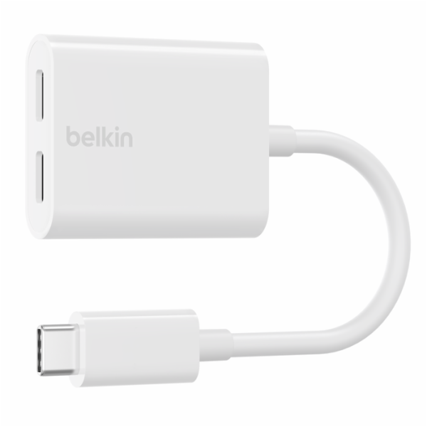 Duální USB-C Audio + Charge adaptér Rockstar bílý