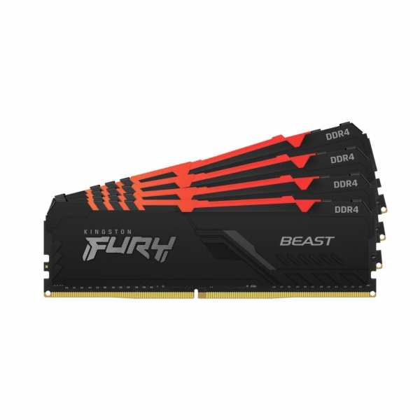 Kingston FURY Beast/DDR4/64GB/3200MHz/CL16/4x16GB/RGB/Black