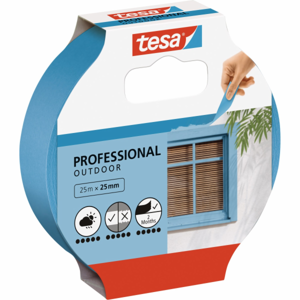 Tesa Kreppband 25m x 25mm Preci.outdoor Blau 04440