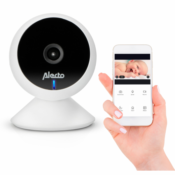 Alecto Wi-Fi Baby monitor with  camera, white