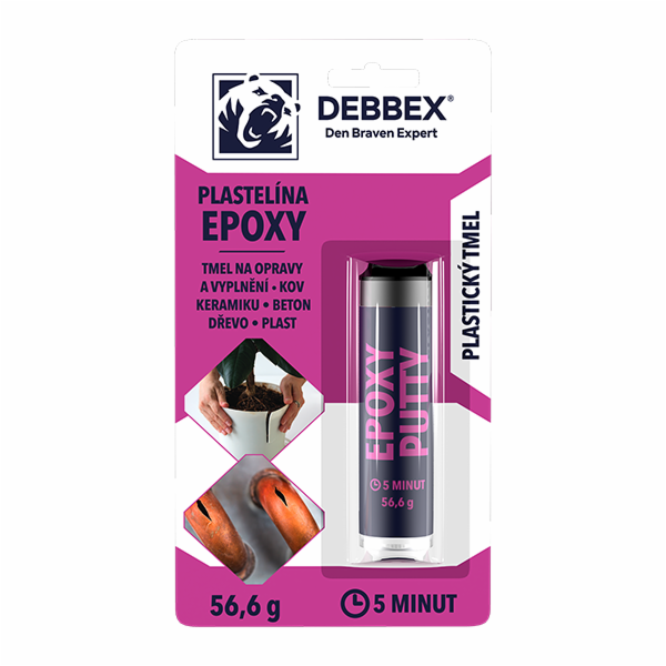 Lepidlo tmel epoxy plastelína 2v1 56,6 g DEBBEX