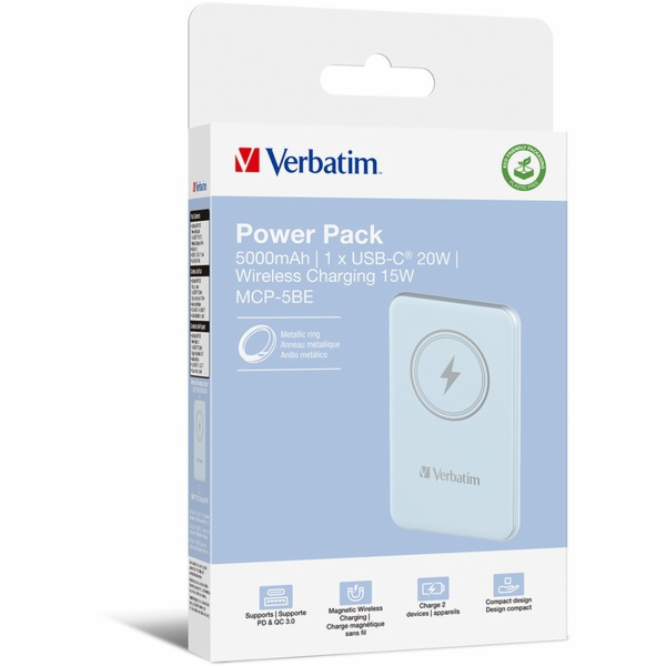 Verbatim Wireless Powerbank Charge  n  Go 5.000mAh (hellb...