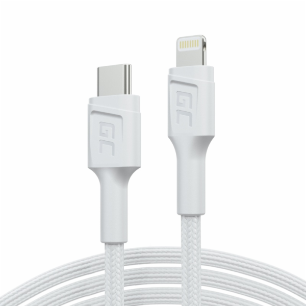 Green Cell PowerStream Bílý kabel Lightning - USB-C 1m MF...