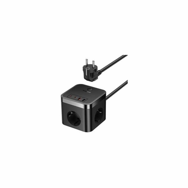 Nabíjecí stanice Baseus PowerCombo Cube 30W 3xzásuvka, 2x...