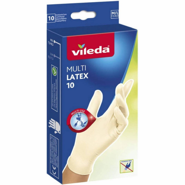 Přírodní latexové rukavice Vileda, S/M, balení. 10 ks