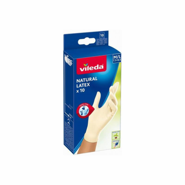 Přírodní latexové rukavice Vileda, M/L, balení. 10 ks