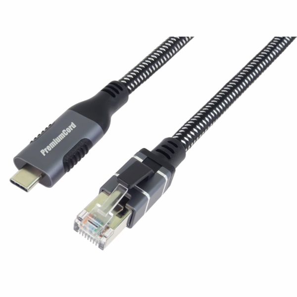 PremiumCord Ethernetový kabel USB-C na LAN RJ45 10/100/10...
