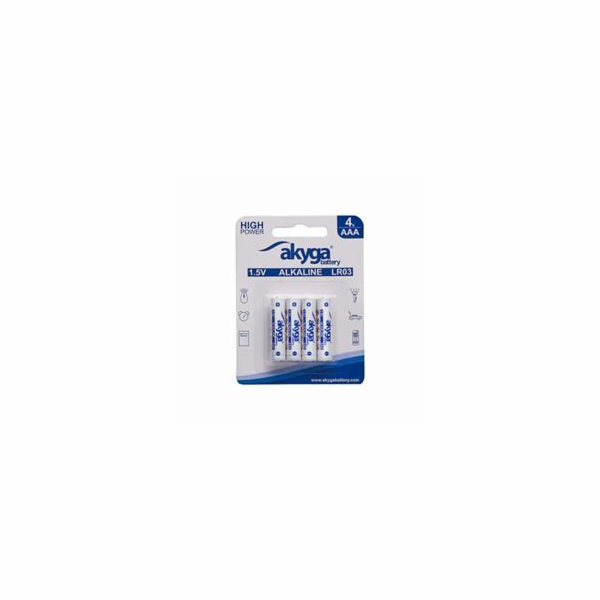 Akyga alkalická baterie AAA LR03 Zn-MnO2, 1.5V/1300mAh, b...
