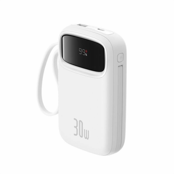 Baseus power banka Qpow 10000mAh 30W bílá s USB-C kabelem