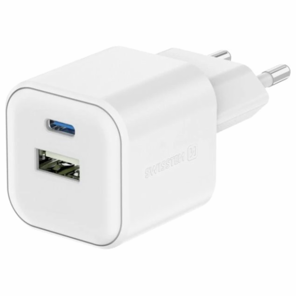 SWISSTEN SÍŤOVÝ ADAPTÉR GaN 1x USB-C 35W PD + 1x USB-A 27...