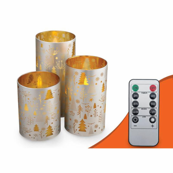 Vosková LED svíčka MOON IN THE ROOM ML95 sada 3ks