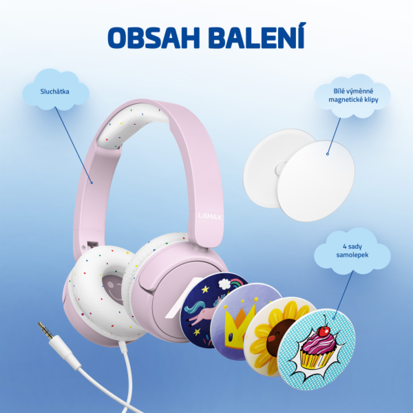 LAMAX SoundKid1 - náhlavní sluchátka - růžová