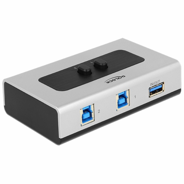 DeLOCK 2 Port USB 3.0 Umschalter   (grau/schwarz, manuell...
