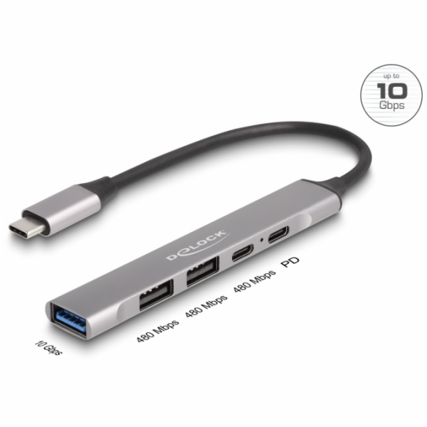 Delock - Rozbocovac - 1 x USB-C (Power Delivery) + 1 x US...