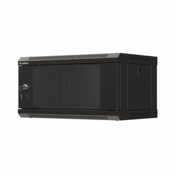 Lanberg 19" 4U 540x350 černá závěsná racková skříň se skl...