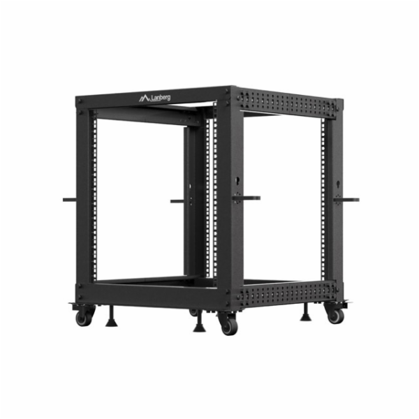 Lanberg Otevřený rack 19" 12U 600x600-1100 nastavitelný č...