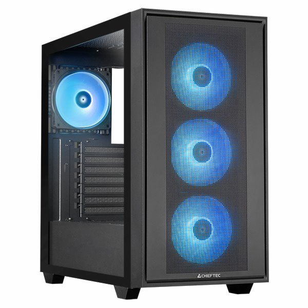 Chieftec Kryt GS-03B-OP Hunter 3 Midi 4x ARGB ventilátorů