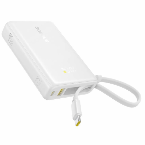 Powerbanka Baseus PicoGo 10000mAh, 45W, s kabelem USB-C bílá