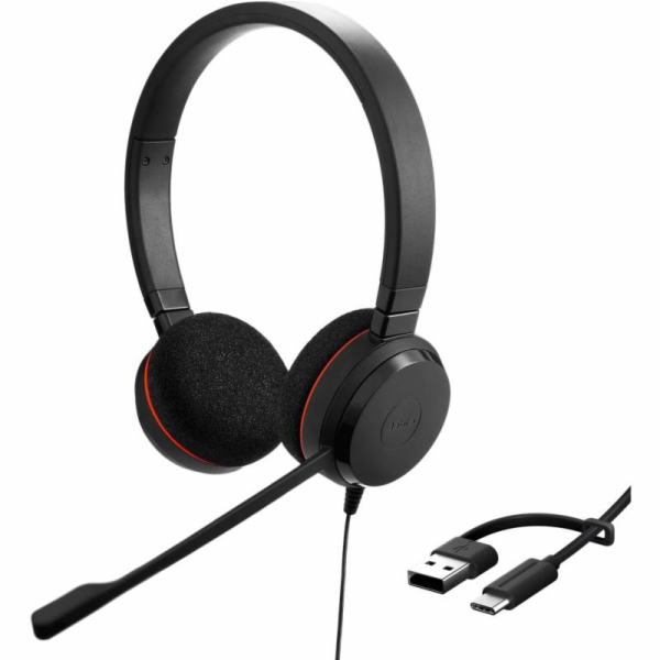 Jabra Stereo sluchátka Evolve 20 USB-A zesilovač C MS