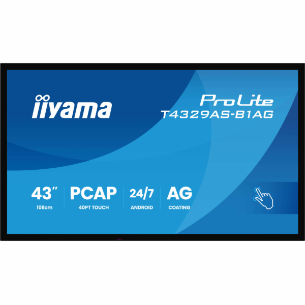 43" iiyama T4329AS-B1AG:VA,4K UHD,Android,24/7