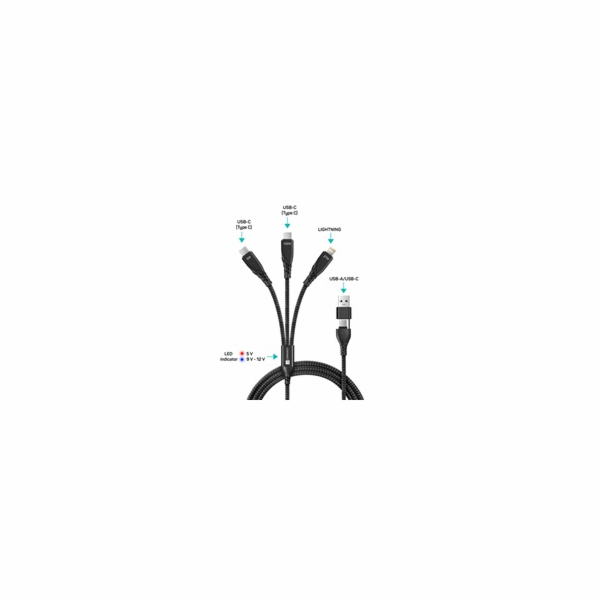 CONNECT IT Nabíjecí kabel Wirez 6v1, USB-C/USB, Lightning...