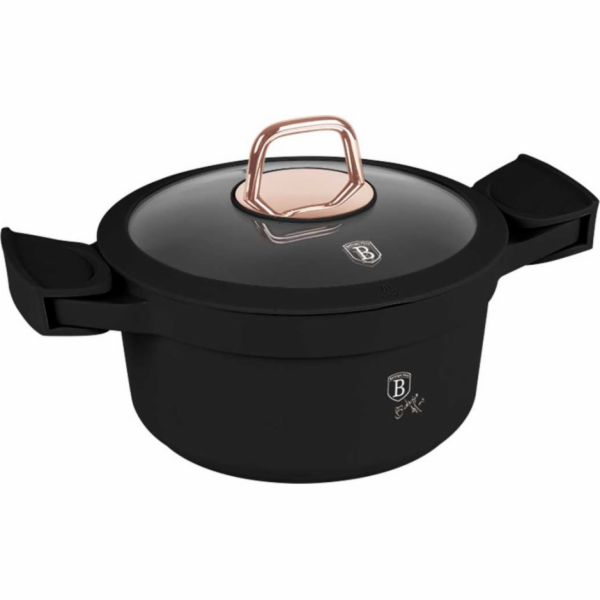 Kastrol s titanovým povrchem a poklicí 20 cm Black Rose C...