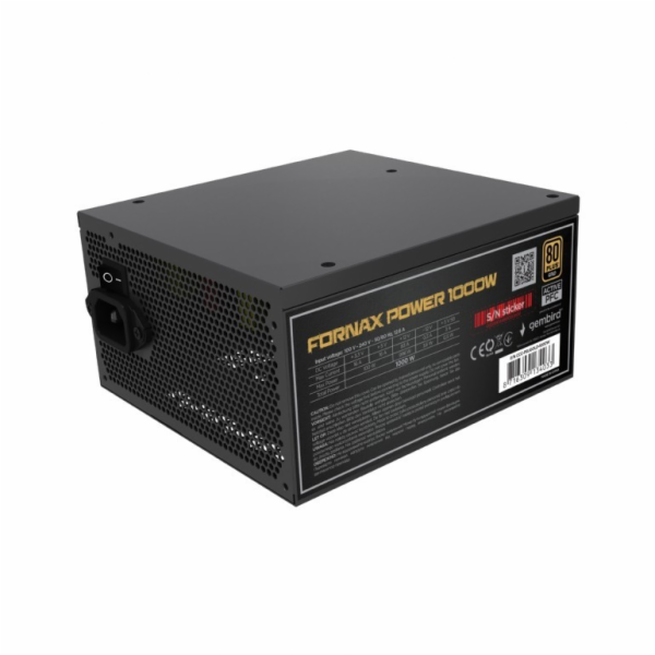 Gembird ATX zdroj 1000W aktivní PFC 12cm ventilátor 80+Gold