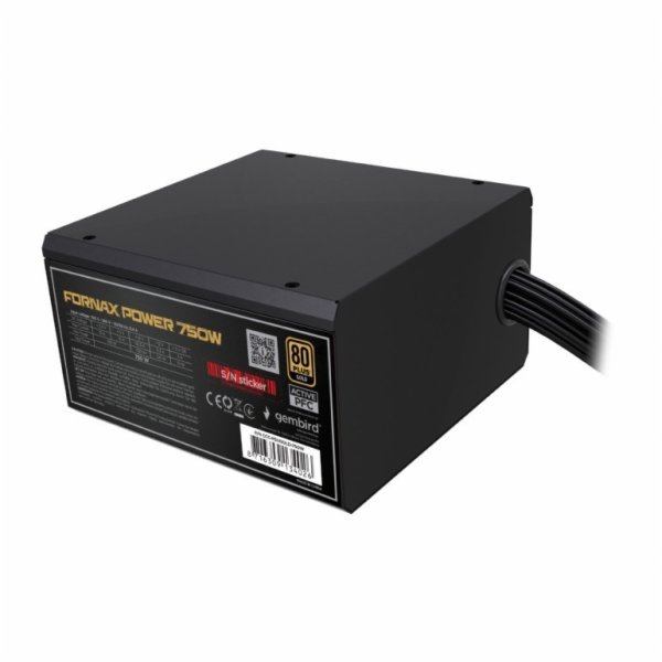 Gembird Napájecí zdroj ATX 750W s aktivním PFC, 12cm vent...