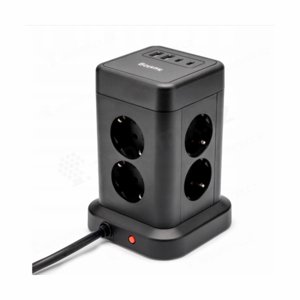 Nabíjecí stanice Huslog 15W 8xzásuvka, 2xUSB-C, 2xUSB černá