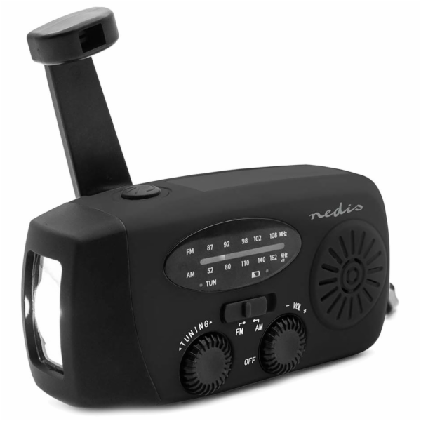 NEDIS přenosné nouzové rádio/ napájení z USB/ baterie 200...