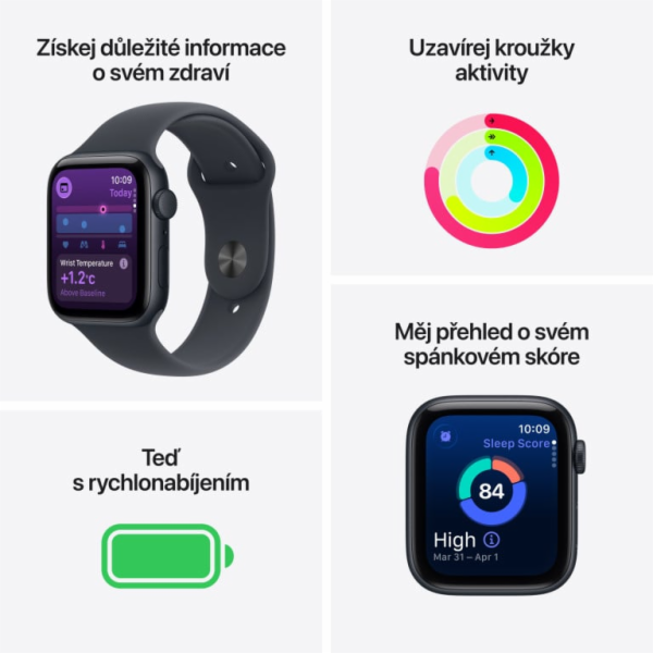 Apple Watch SE 3 GPS + Cellular 44mm Polnočný hliník s po...
