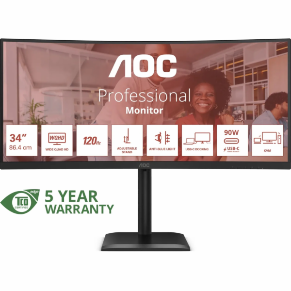 AOC LCD CU34E4CV 34" zakřivený VA/3440x1440@120Hz/4ms/350...