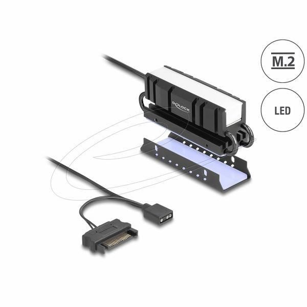 Delock M.2 Chladič pro SSD 2280 s RGB LED osvětlením