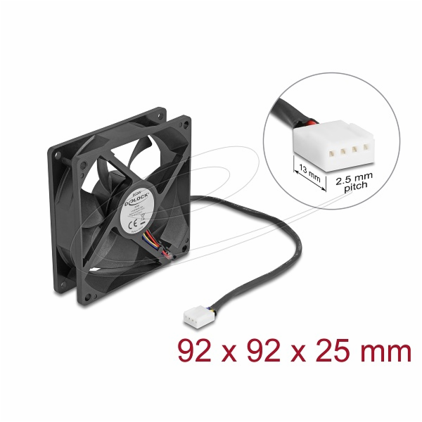 Delock - Ventilátor skríne - axiální - 92 mm - cerná