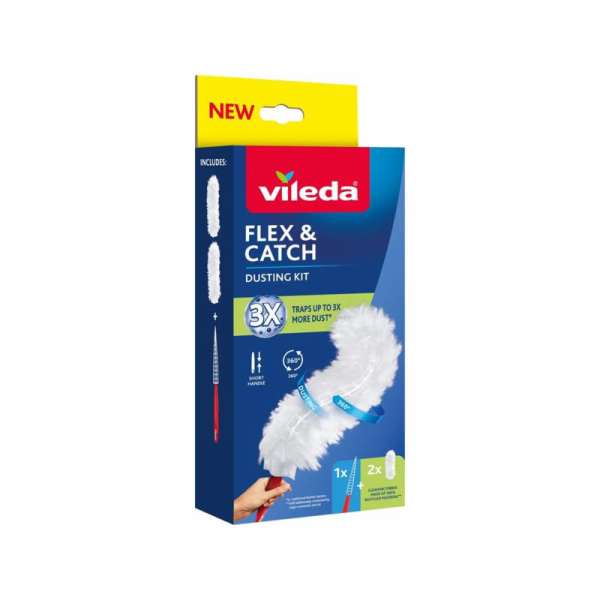 Prachovka s krátkou rukojetí + 2 vložky Flex & Catch