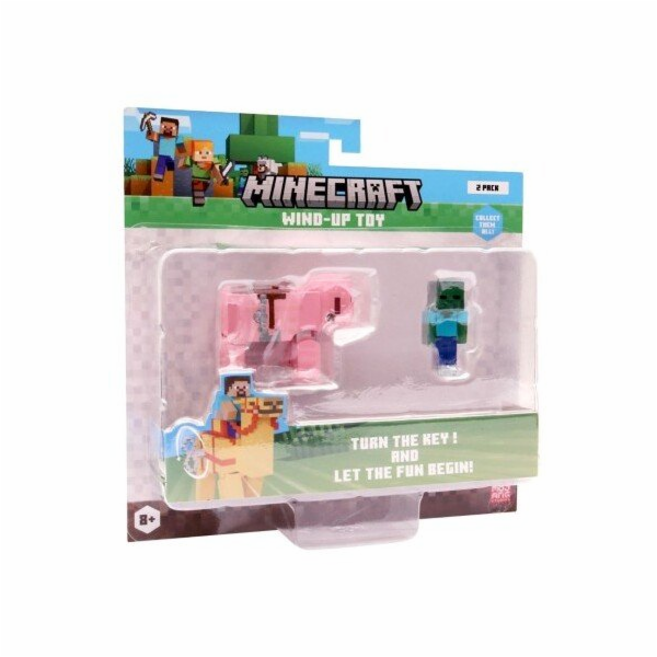MINECRAFT S2 3D WIND-UP TOY - BABY ZOMBIE & PIG