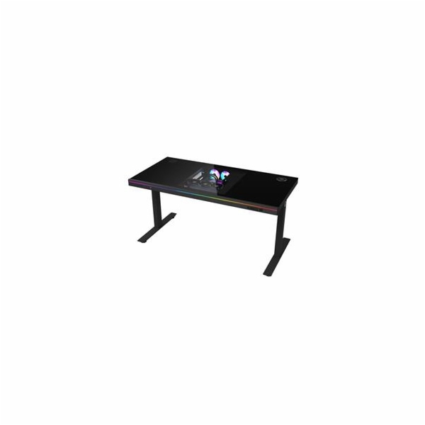 LORGAR stůl s volitelnou výškou, vestavěnou skříní pro PC...