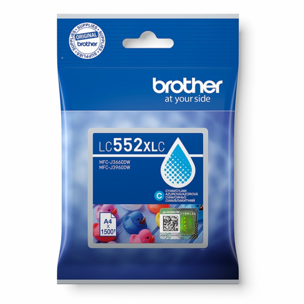 Brother LC-552XLC - inkoust azurový XL
