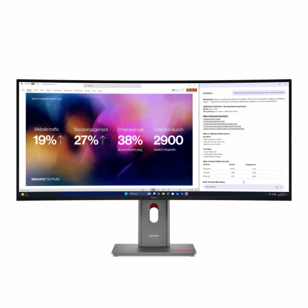 Lenovo ThinkVision/P40WD-40/39,7"/IPS/wUHD/120Hz/4ms/Čern...