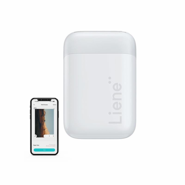 Přenosná fototiskárna Liene Pearl 2x3" (bílá)