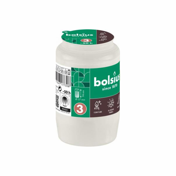 Svíčka hřbitovní olejová bílá 152 g/57x94 mm (cca 50 h)