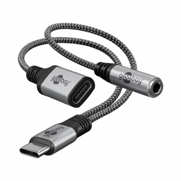 Adaptér GOOBAY 74524 2xUSB-C/JACK 3,5mm (pro poslech hudby)