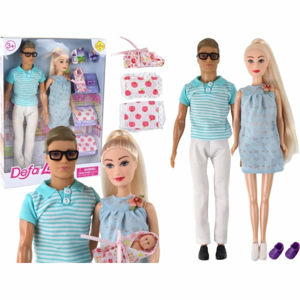 LeanToys Panenka Family Boy Girl Blond vlasy Těhotná