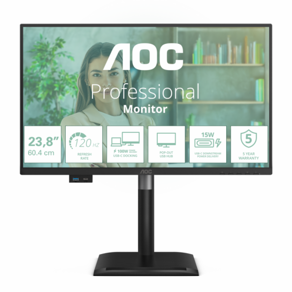 AOC LCD 24P4CV 23,8" IPS/1920x1080@120Hz/4ms/300cd/HDMI/D...