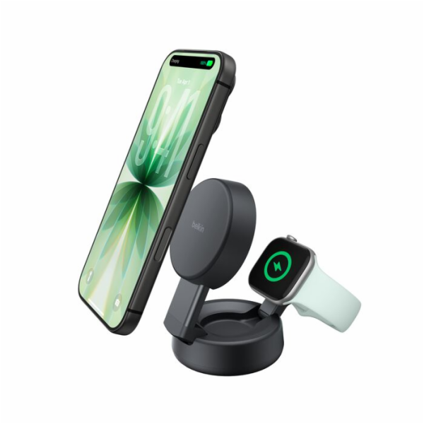 Belkin UltraCharge 25W Qi2 magn.  2-in-1 Lad.dark grey  W...