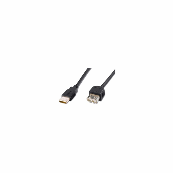 PREMIUMCORD Kabel USB 2.0 A-A 1m, prodlužovací (M/F) šedý