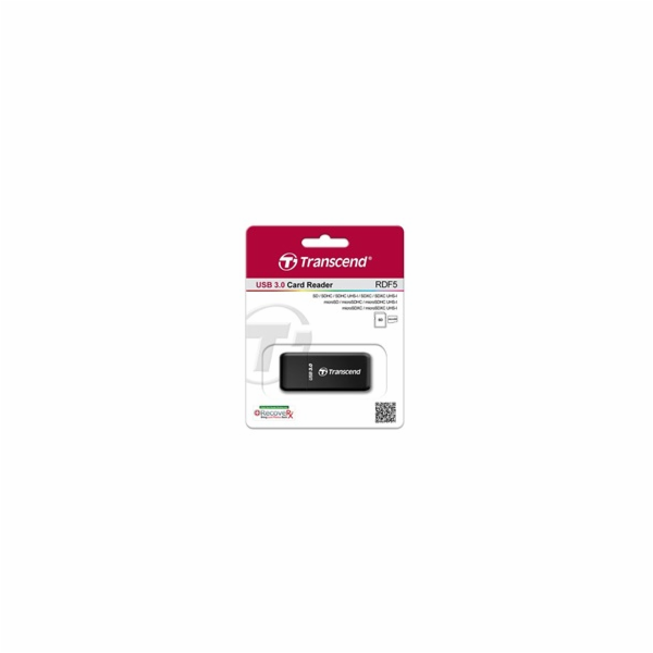 TRANSCEND Card Reader F5, USB 3.0, Black