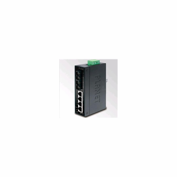 Planet switch ISW-621, průmysl.verze 4x10/100+2x100BaseFX...