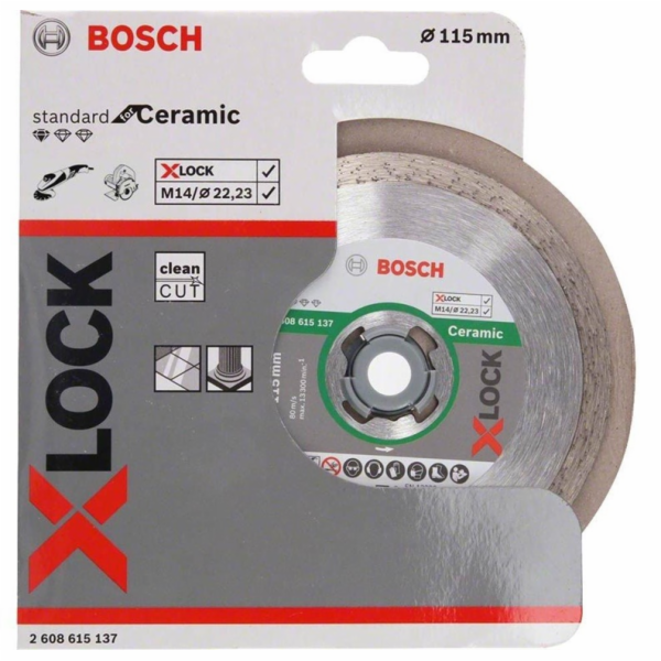 Diamantový dělicí kotouč BOSCH X-LOCK 125x1,6x7 mm