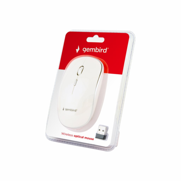 GEMBIRD Myš MUSW-4B-01-W, bílá, bezdrátová, USB nano rece...